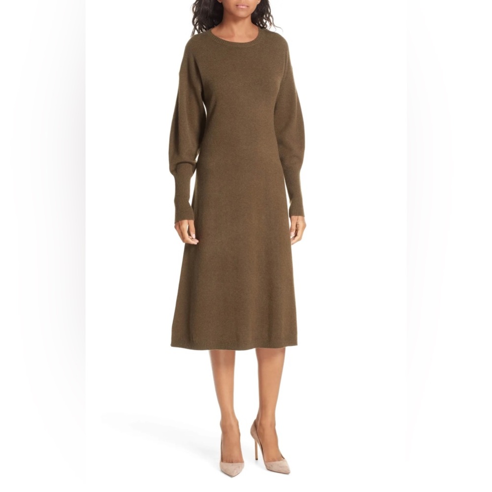 Nordstrom Signature Cashmere Blend Sweater Dress in Olive